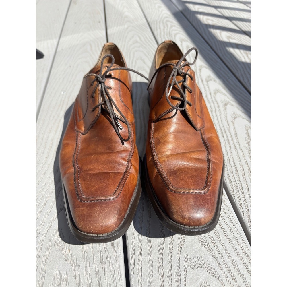 Magnanni Romelo Cognac Men's Size 11.5 M Lace Up Apron Toe Derby Shoes 13723 - Picture 6 of 10